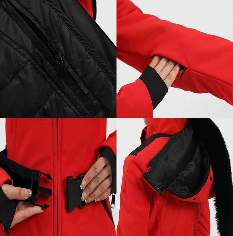 Jaqueta Feminina de Inverno para Ski e Snowboard – impermeável, Capuz e Tecnologia Corta-Vento