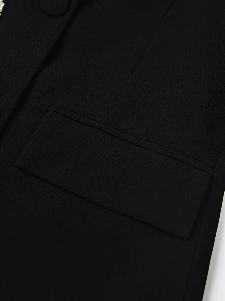 Blazer Bordado a Mão Com Cristais Luxo