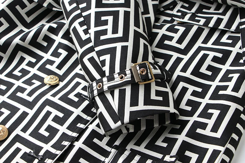 Trench Coat Luxo Tecido Estruturado - Monograma