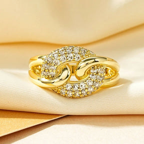 Anel de Luxo – Banhado a Ouro 14k