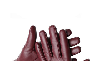 Luvas Femininas em Couro de Ovelha com Forro Aveludado e Toque para Tela – Elegância de Inverno