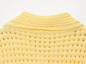 Conjunto em Tricô Vazado – Saia Mini + Camisa