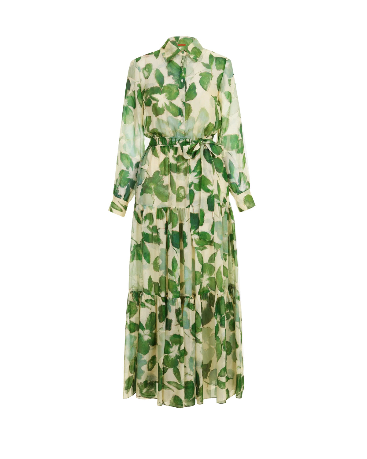 Vestido Longo CHCH – Leve com Estampa Elegante e Cintura Marcada