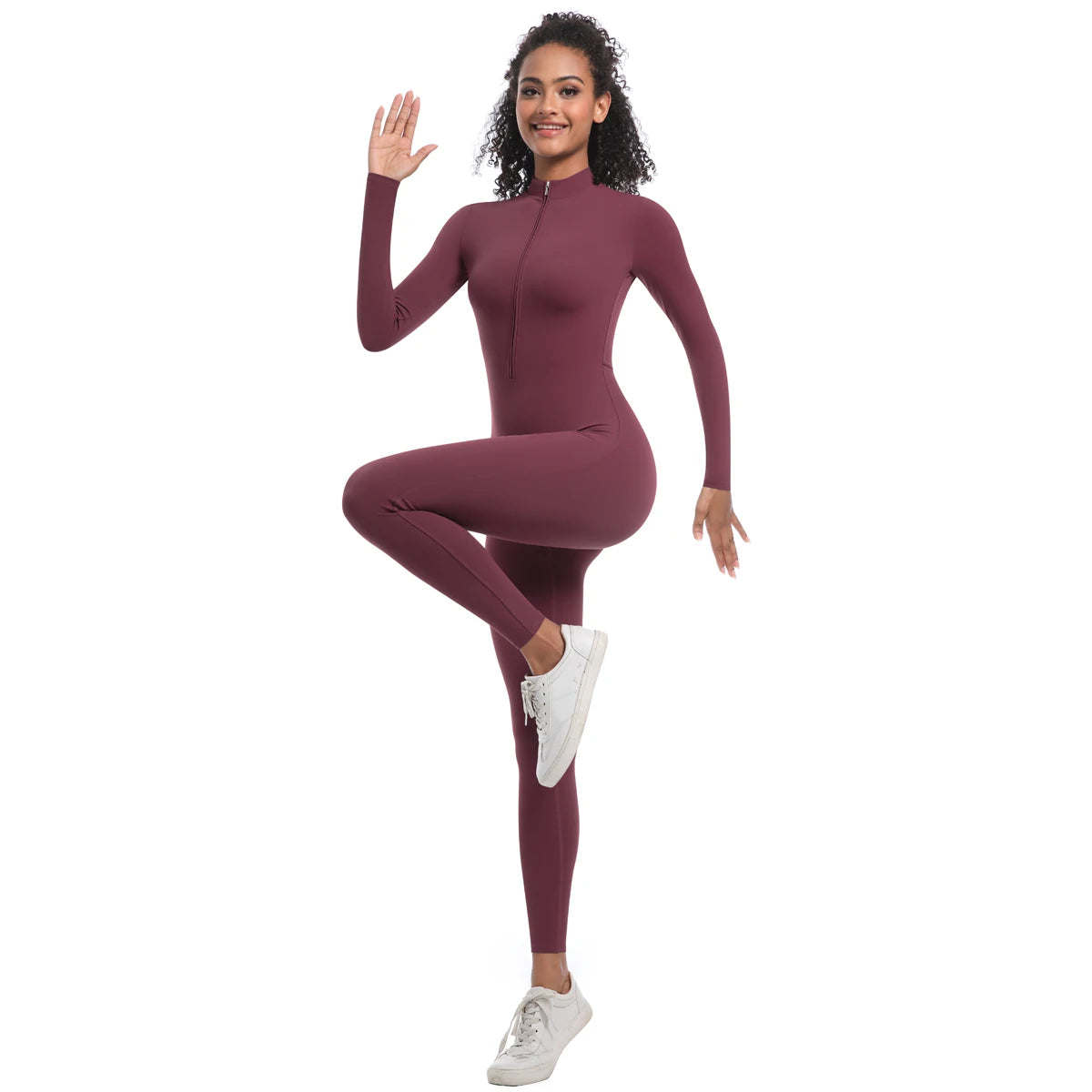 Macacão Fitness Feminino com Zíper Frontal – Modelagem Anatômica e Performance Elegante