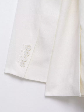 Conjunto de Blazer com Laço e Calça Cintura Alta – Elegância Sofisticada para a Meia-Estação