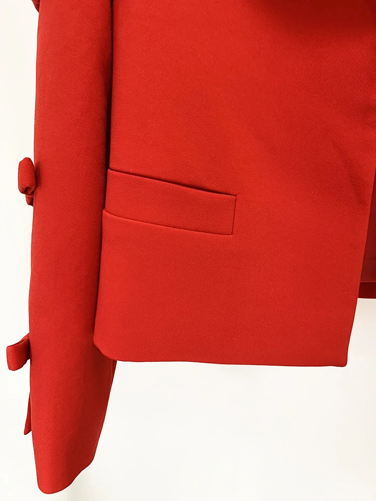 Blazer com Laço e Detalhes na Manga