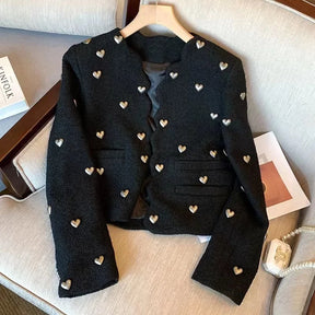 Blazer Detalhe Tecido Relevo Corações