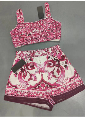 Conjunto Estampa  DG - shorts e top elegante