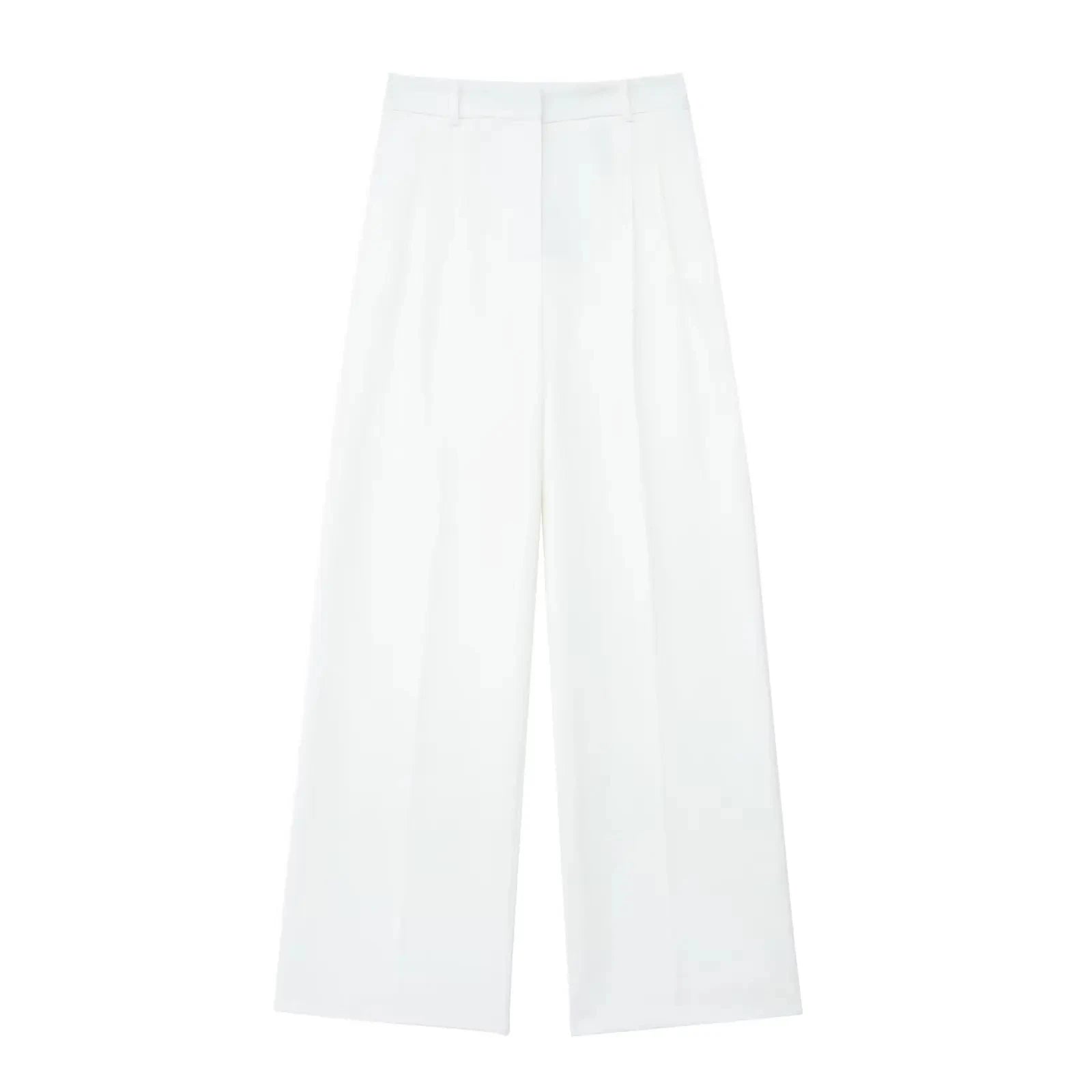 Conjunto Colete Halter Sem Mangas com Bolsos + Calça Pantalona Cintura Alta, Look Executivo Moderno