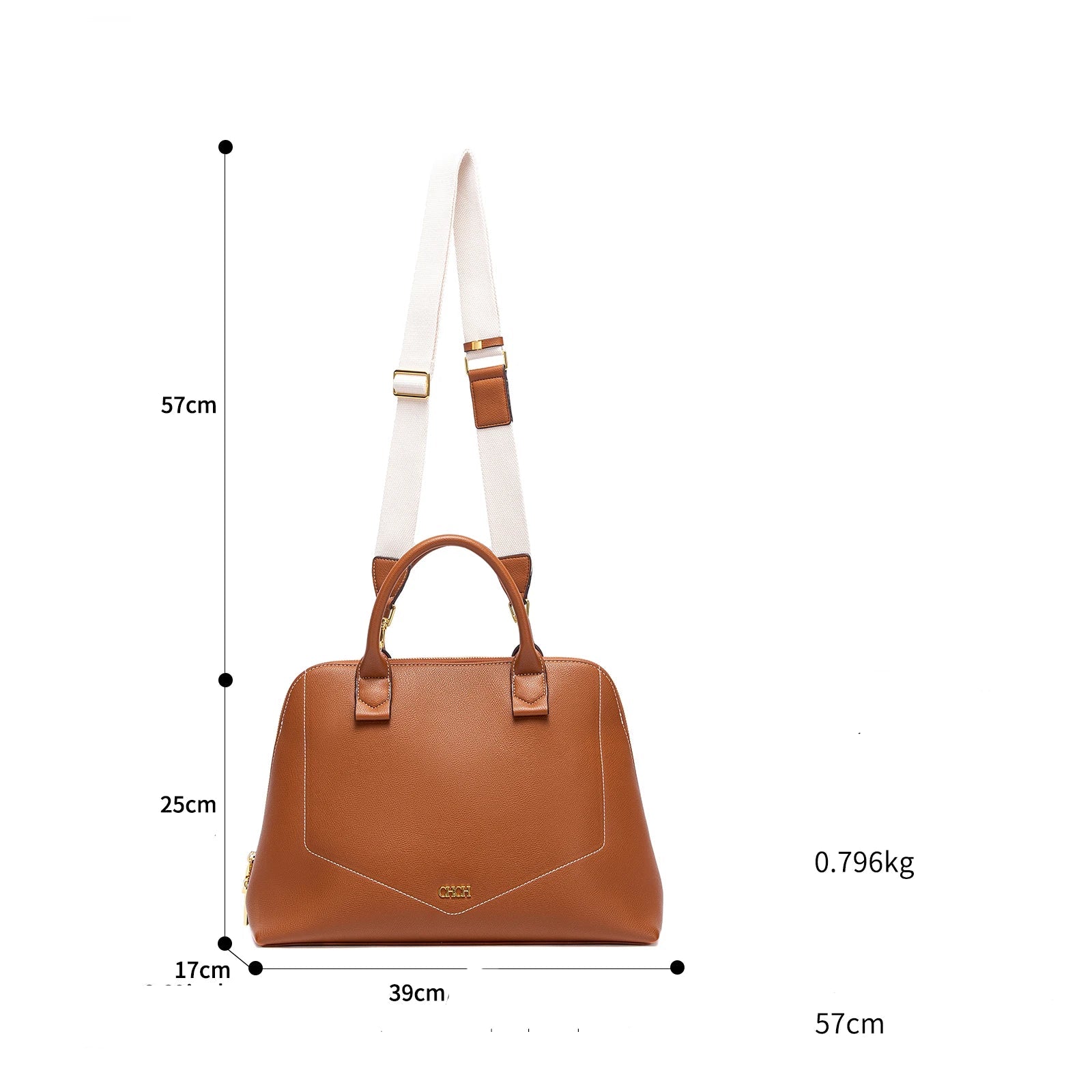 Bolsa CHCH Estruturada de Ombro com Amplo Espaço Interno e Acabamento Sofisticado