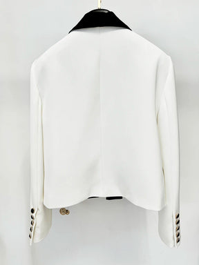 Blazer de Alfaiataria Escultural Bicolor com Gola Xale