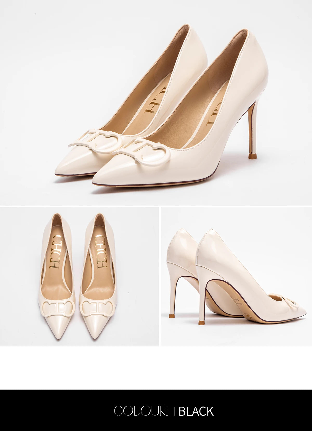 Scarpin CHCH Feminino com Salto Alto e Fivela Metálica – Elegância para Festas e Eventos