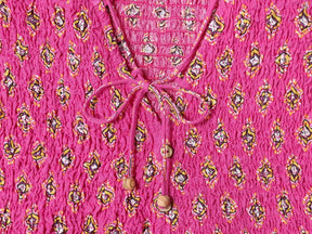 Conjunto Essence – Top Estampado em Favo & Saia Midi de Cintura Alta