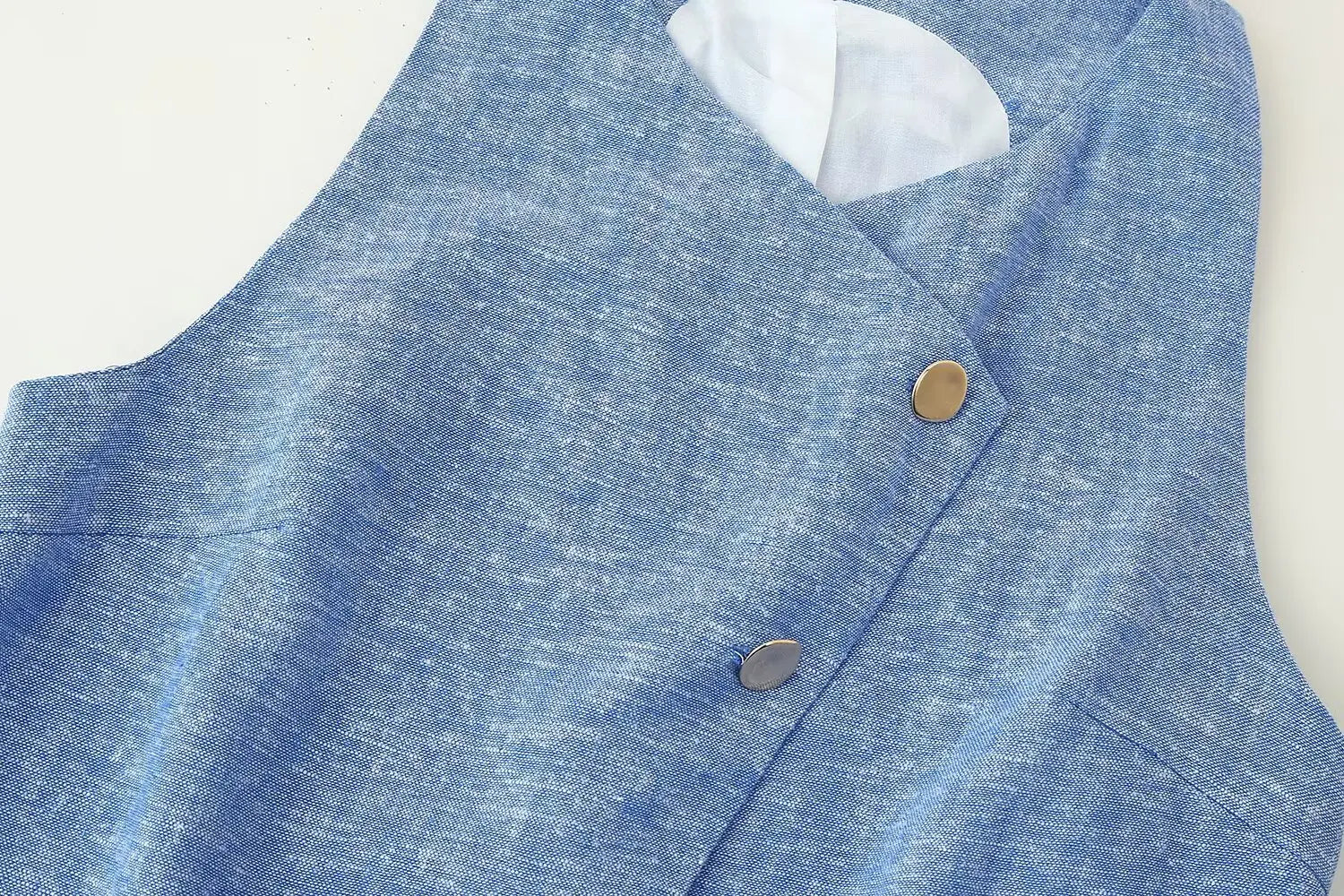 Conjunto – Colete Sem Mangas com Botões + Calça Reta com Cinto, Look Casual Chic 2 Peças