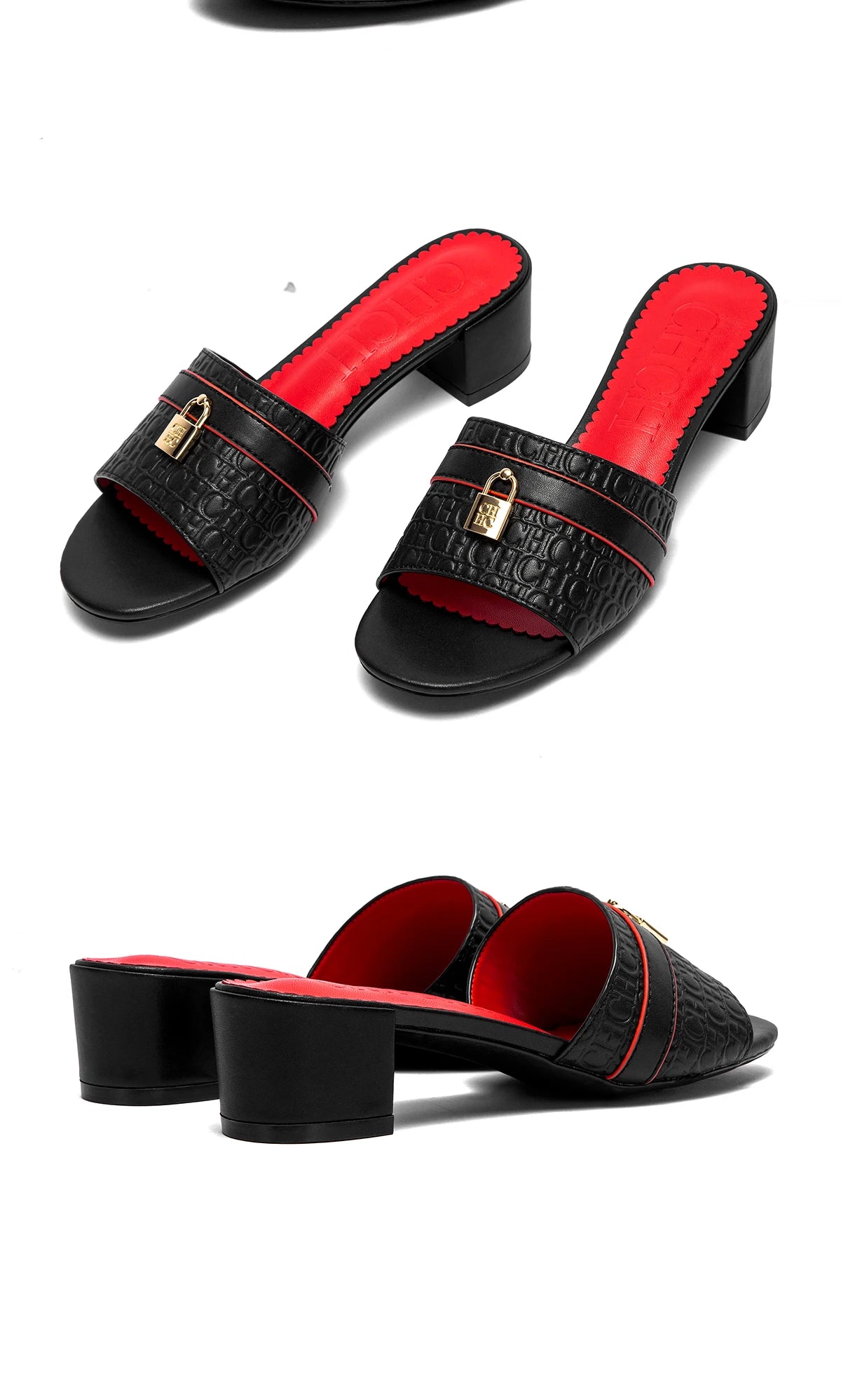 Sandálias CHCH – Salto Baixo 5cm, Bloco Grosso, Confortáveis, Slip-On, Casual e Elegantes