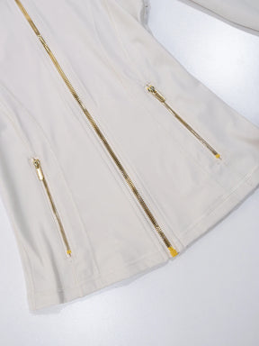 Conjunto Esportivo Feminino com Zíper Dourado e Calça Modeladora