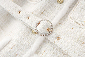 Blazer Tweed Com Cinto - Elegante