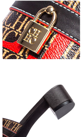 Sandálias CHCH – Salto Baixo 5cm, Bloco Grosso, Confortáveis, Slip-On, Casual e Elegantes