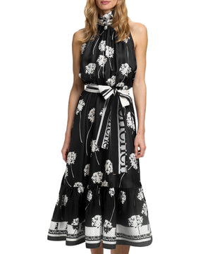 Vestido CHCH Elegante – Sem Mangas, Cintura Laçada e Caimento Perfeito