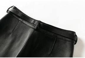 Shorts Couro Legitimo - Com Cinto