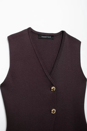 Conjunto – Toque Retrô Elegante, Blusa Tricotada Sem Mangas + Saia Longa Moderna