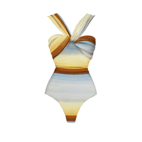 Conjunto Biquíni com Saia Longa Listrada