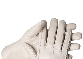 Luvas Femininas em Pelica (Couro de Ovelha) com Forro Aveludado e Toque para Tela – Elegância de Inverno