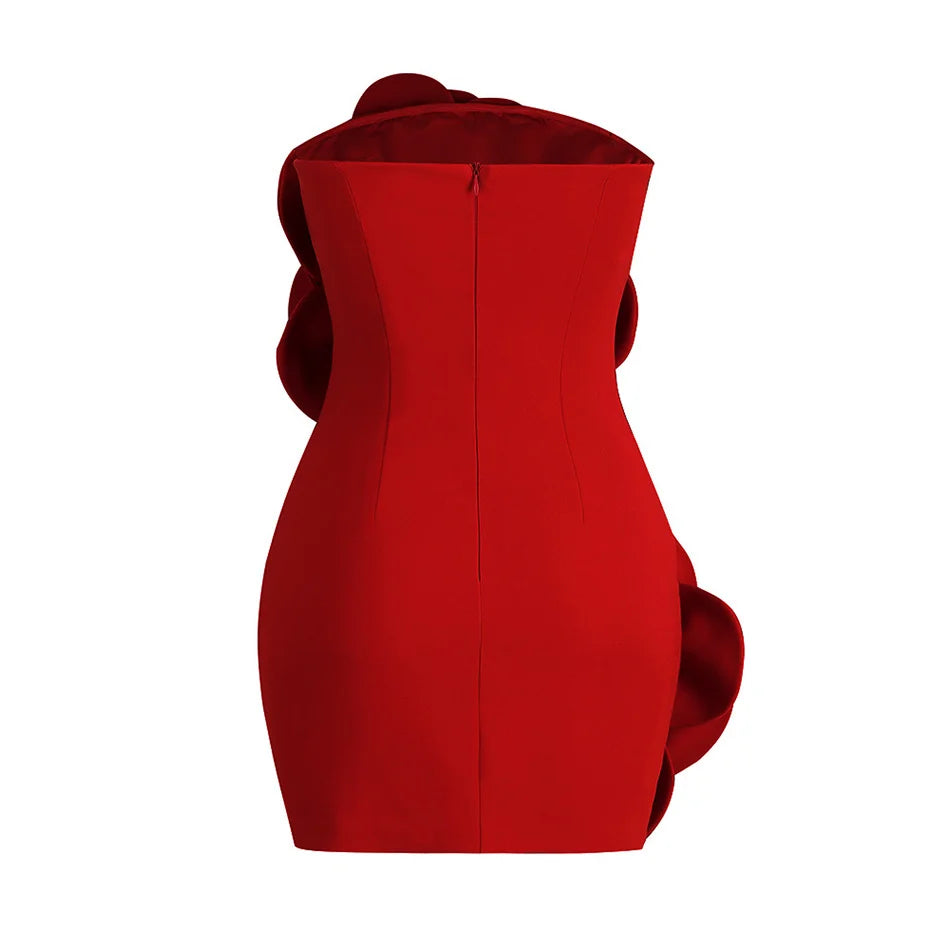 Vestido com Design Floral Volumoso