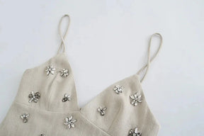 Vestido Linho bordado - Novidade