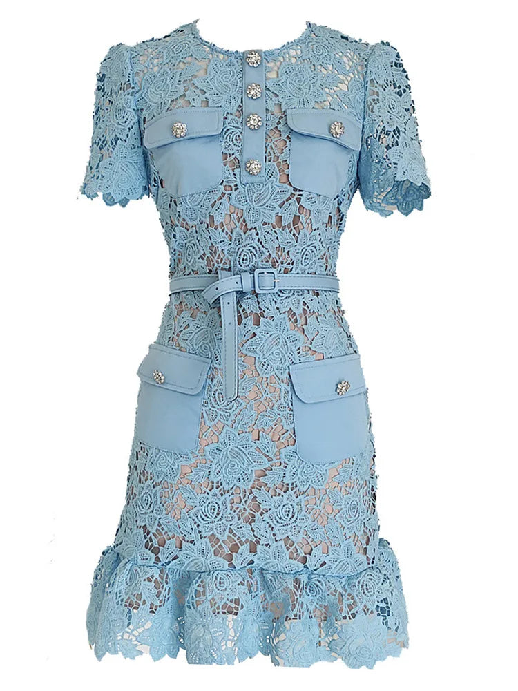 Vestido Renda Luxo - com cinto