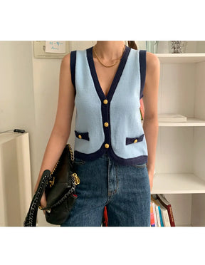 Conjunto Cardigan e Regata tricô