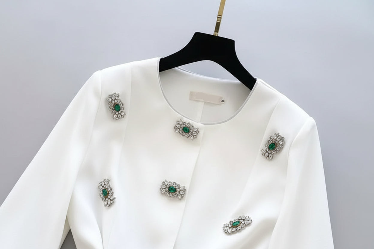 Camisa bordada a mão - elegante sofisticada