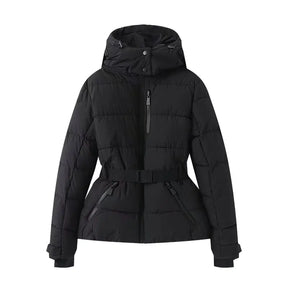 Parka Feminina com Cinto e Gola Alta – Luxo e Conforto para o Inverno