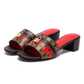 Sandálias CHCH – Salto Baixo 5cm, Bloco Grosso, Confortáveis, Slip-On, Casual e Elegantes