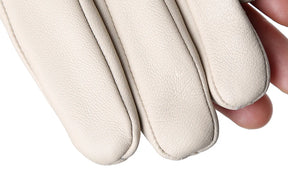 Luvas Femininas em Pelica (Couro de Ovelha) com Forro Aveludado e Toque para Tela – Elegância de Inverno