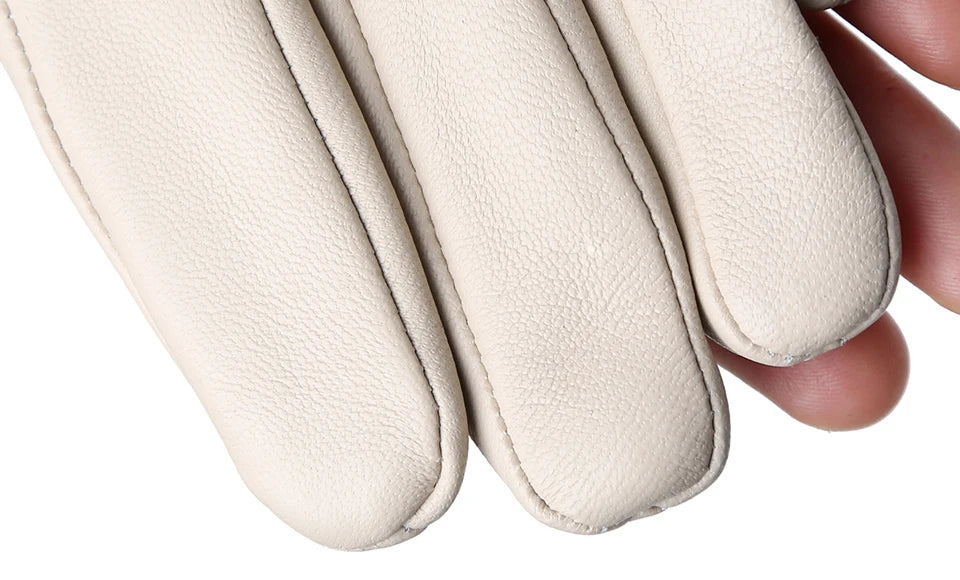 Luvas Femininas em Pelica (Couro de Ovelha) com Forro Aveludado e Toque para Tela – Elegância de Inverno
