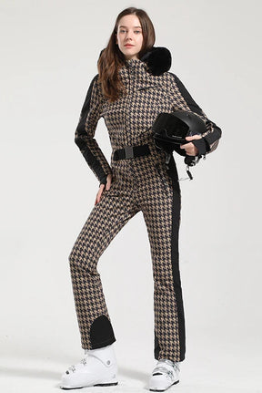 Macacão Feminino de Ski em Peça Única – Proteção Térmica, Impermeável e Corta-Vento