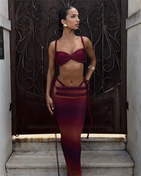 Novo Conjunto de Biquíni 3 Peças – Alça trançada