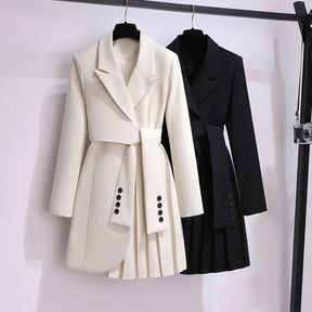 Vestido Com cinto Detalhe pregas - Elegante
