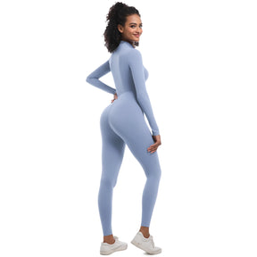 Macacão Fitness Feminino com Zíper Frontal – Modelagem Anatômica e Performance Elegante