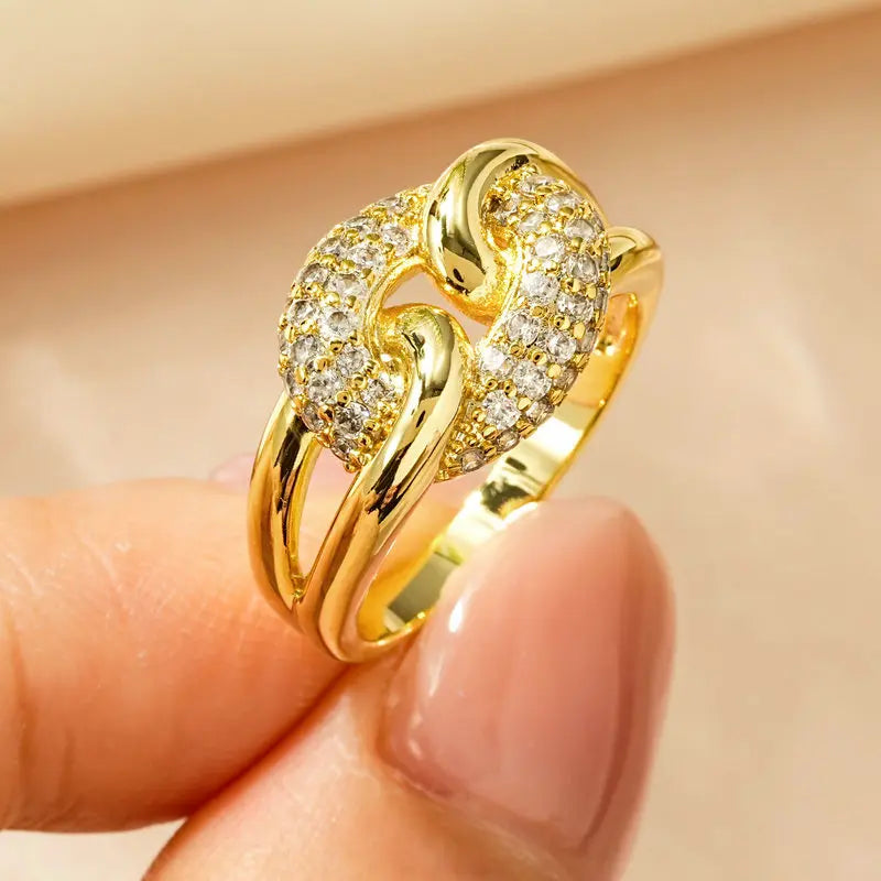 Anel de Luxo – Banhado a Ouro 14k