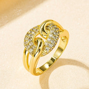 Anel de Luxo – Banhado a Ouro 14k