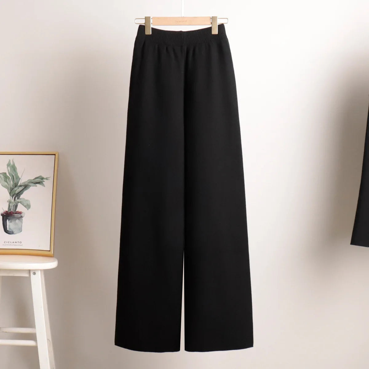 Conjunto Tricot – Suéter de Gola Alta e Calça Wide Leg em Malha Premium