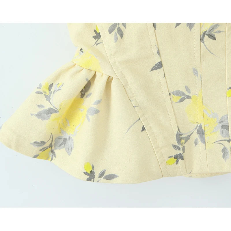 Corset Alta Costura com Estampa Floral