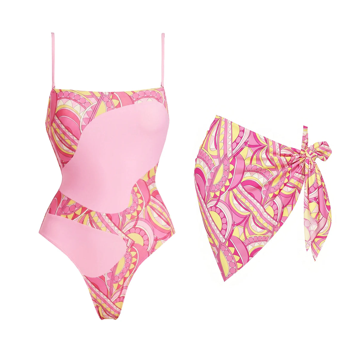 Conjunto de Maiô Estampado com Saia