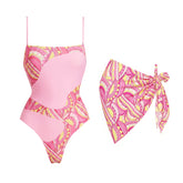 Conjunto de Maiô Estampado com Saia
