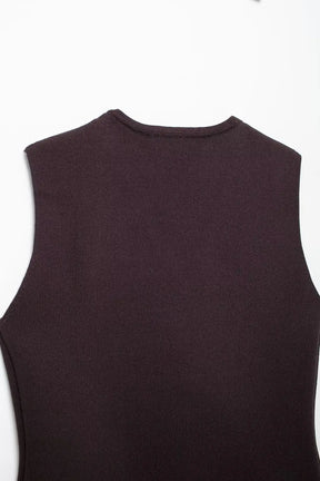 Conjunto – Toque Retrô Elegante, Blusa Tricotada Sem Mangas + Saia Longa Moderna