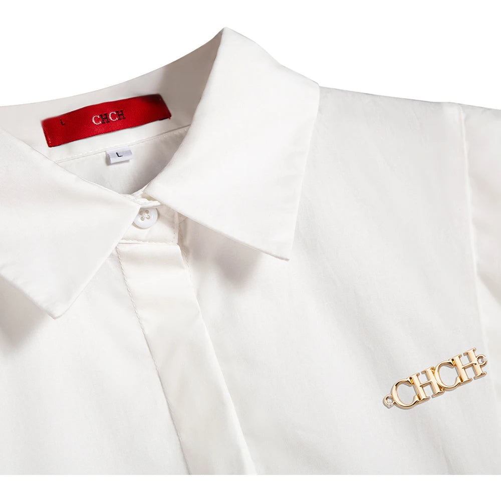 Blusa CHCH Elegante – Gola Clássica e Babados