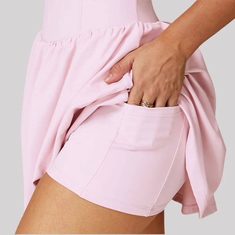 Vestido Esportivo com Saia Integrada – Conforto, Antiamassado e Secagem Rápida