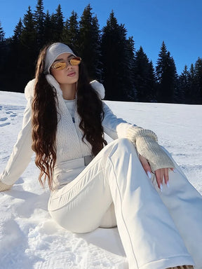Macacão Feminino Elegante, Proteção Impermeável e Design de Inverno